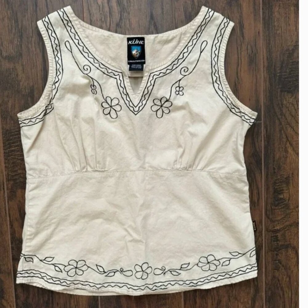 KUHL  |  Cotton Embroidered  Top Shirt  | Sz S